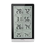 Technoline WS 7060 Temperaturstation, inkl. 3 Sensoren, wei�/schwarz, 8.2 x 4.1 x 13.4 cm