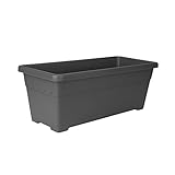 Elho Algarve Lang 60 - �bertopf - Anthrazit - Drau�en  - L 26.4 x W 59.1 x H 22.1 cm