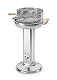 Enders BBQ Holzkohle-Grill UTAH, S�ulengrill 8502, aus Edelstahl, stabil, T�V/GS gepr�ft