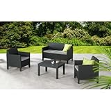 BEST 96114450 Loungegruppe 4-teilig amalfi, klein, graphit/hellgrau