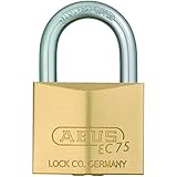 ABUS Hangschloss EC75/50 mit mit Wendeschl�sseltechnologie Messing, Schlossk�rperbreite 50 mm