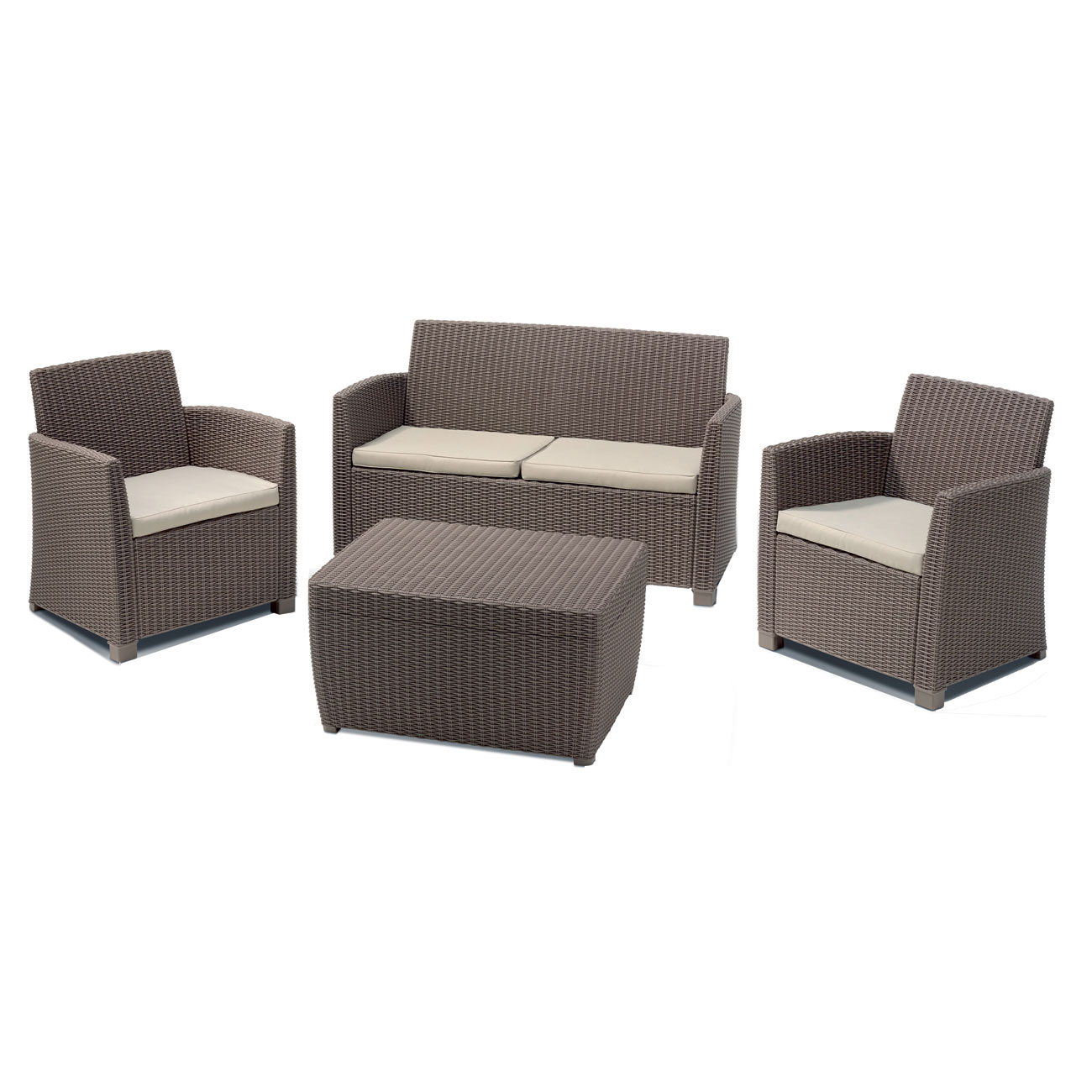 Best Bali 4-teilige Lounge Gruppe cappuccino/sand