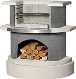 Buschbeck Grillbar Wellington mit Sockelerh�hung, wei�/anthrazit, 65 x 110 x 113 cm
