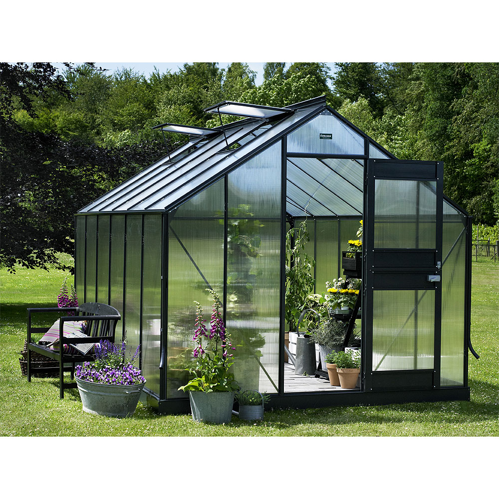 Juliana Gew�chshaus Junior anthrazit - 12,1 m�- Doppelstegplatten 6 mm