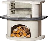 BUSCHBECK Grillbar Ambiente Gartengrill Holzgrill Grillkamin Granitplatte polier