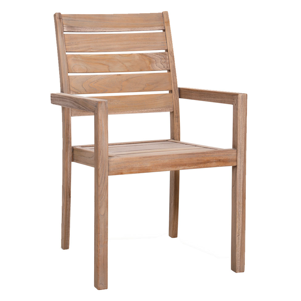 Best Moretti Stapelsessel aus Teak grey-washed