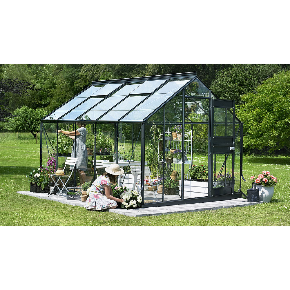 Juliana Gew�chshaus Junior anthrazit - 9,9 m�- Blankglas 3 mm