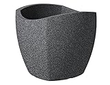 Scheurich Wave Globe Cubo, Pflanzgef�� aus Kunststoff, Schwarz-Granit, 40 cm Durchmesser, 35,5 cm hoch, 31 l Vol.
