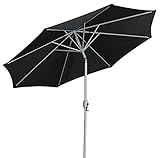 Gartenfreude Alu Sonnenschirm Marktschirm UV+50 300 cm, Schwarz