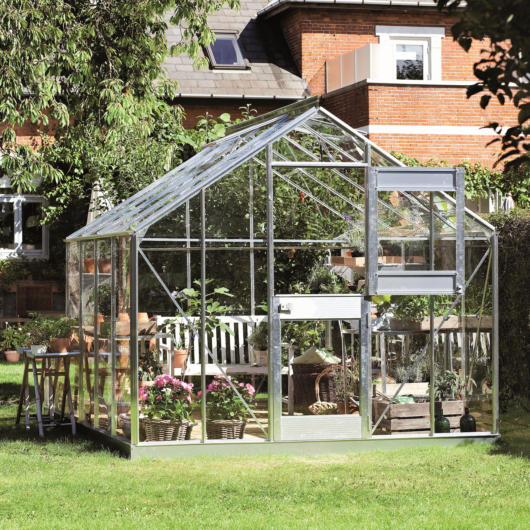 Juliana Gew�chshaus Junior silber 8,3 - 3mm Blankglas - 8,3 qm