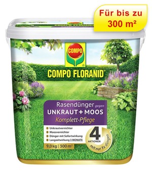 COMPO FLORANID� Rasend�nger gegen Unkraut+Moos Komplett-Pflege f�r 300 m�,9 kg