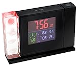 Bresser Wetterstation Funk mit Au�ensensor MyTime Crystal P Kristall-Projektionswecker mit 3D-Wettertrendsymbolik, gro�em LCD-Display und Temperatur- /Luftfeuchtigkeitsanzeige