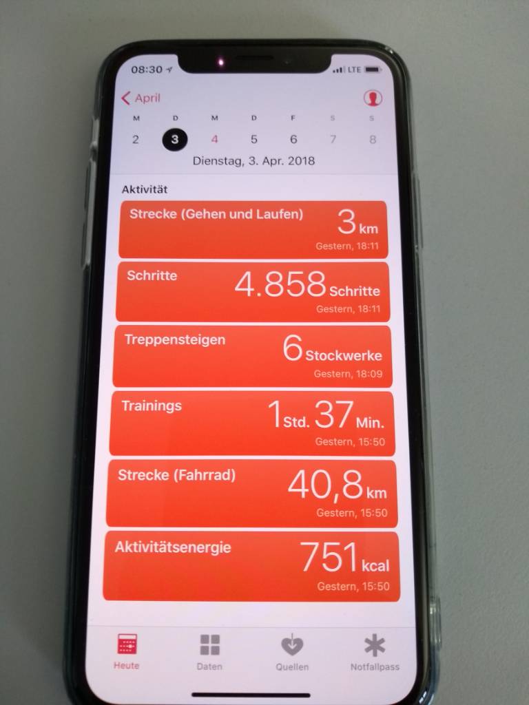 Suche FahrradApp für iPhone, die automatisch aufnimmt