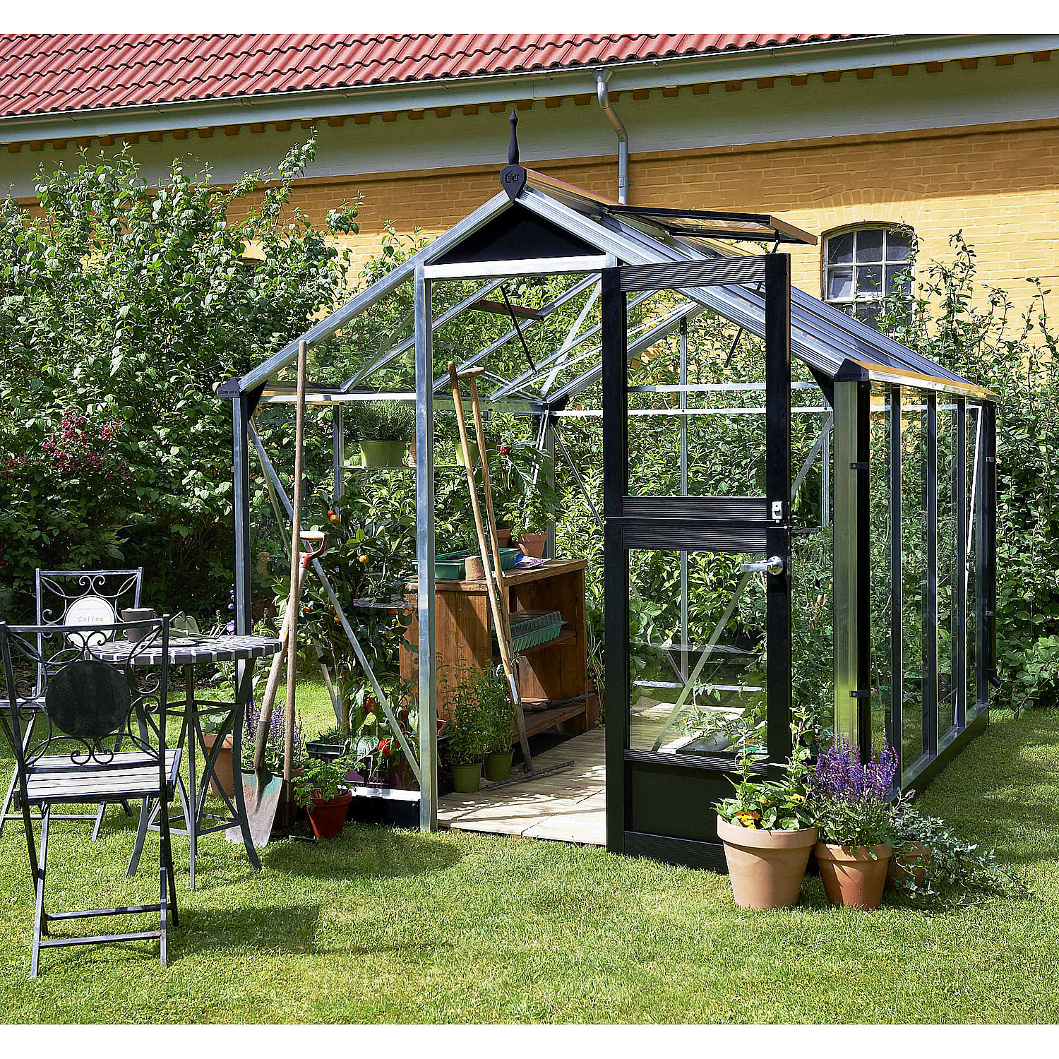 Juliana Gew�chshaus Compact Alu 5,0 m� 3 mm Sicherheitsglas