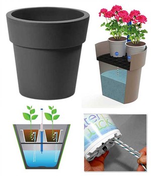 Pflanztopf WaterWick� �Anthrazit� (1 Set)