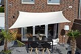 Floracord 06-77-07-38 Vierecksonnensegel mit Regenschutz 2,5 x 3 m inklusive Zubeh�r mit dauerelastischen Spanngurten, elfenbein