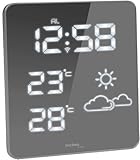 Technoline WS 6825 Wetterstation mit Spiegeldisplay und wei�er LED-Anzeige, Innen - und Au�entemeraturanzeige, sowie Uhrzeit- und Wettertendenzanzeige, 13,3 x 5,5 x 10,4 cm