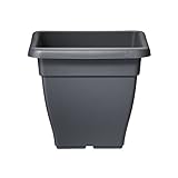 Elho Torino Campana Viereckig 46 - Blumentopf - Anthrazit - Drau�en  - L 46.7 x W 46.7 x H 40.5 cm