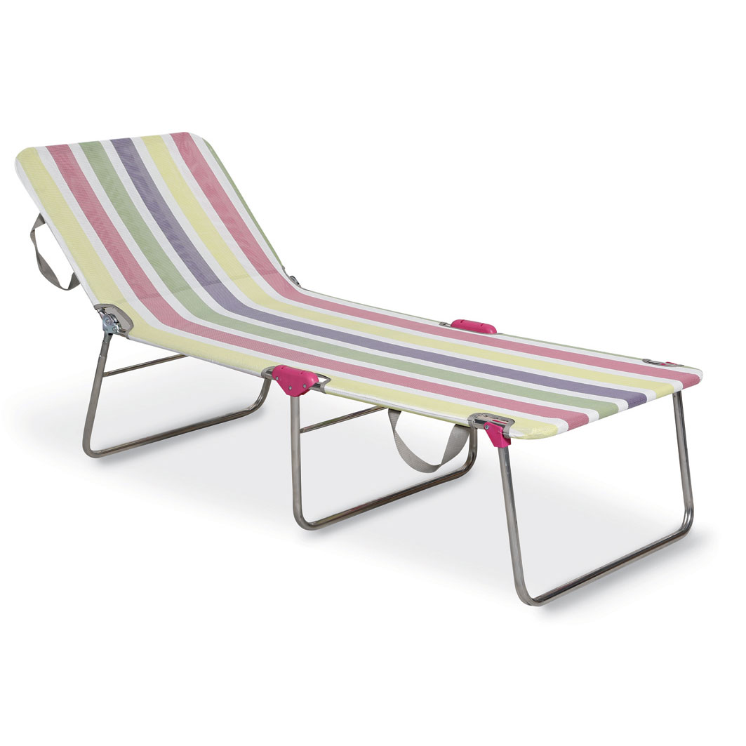 Best Alu-3-Bein-Liege Wannsee silber/bunt