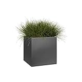 Elho Vivo Matt Finish Square Rollen 40 - �bertopf - Lebhaft Schwarz - Drinnen & Drau�en  - L 39 x W 39 x H 41 cm