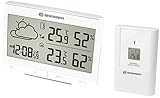 Bresser Wetterstation Funk mit Au�ensensor Temeo Trend LGX f�r Temperatur und Luftfeuchtigkeit inklusive Wettertrend-Vorhersage und Funkuhr mit Wecker, wei�