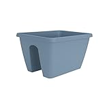 Elho Barcelona Flower Bridge 40 - �bertopf - Vintage Blau - Drau�en & Balkon  - L 29.2 x W 39 x H 22 cm