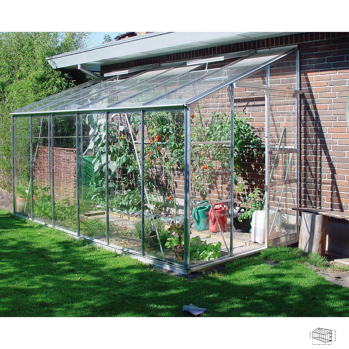 Juliana Anlehn-Gew�chshaus Royal 612 inkl. Fundament - 3 mm Blankglas - 7,2 qm