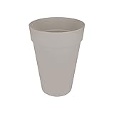 Elho Loft Urban Rund Hoch 42 - Blumentopf - Warmes Grau - Drau�en  - � 42.1 x H 56.4 cm
