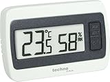 Technoline WS 7005 kleines Thermometer mit Min/Max Temperaturanzeige und Luftfeuchteanzeige, wei�-grau, 6 x 1,4 x 4 cm