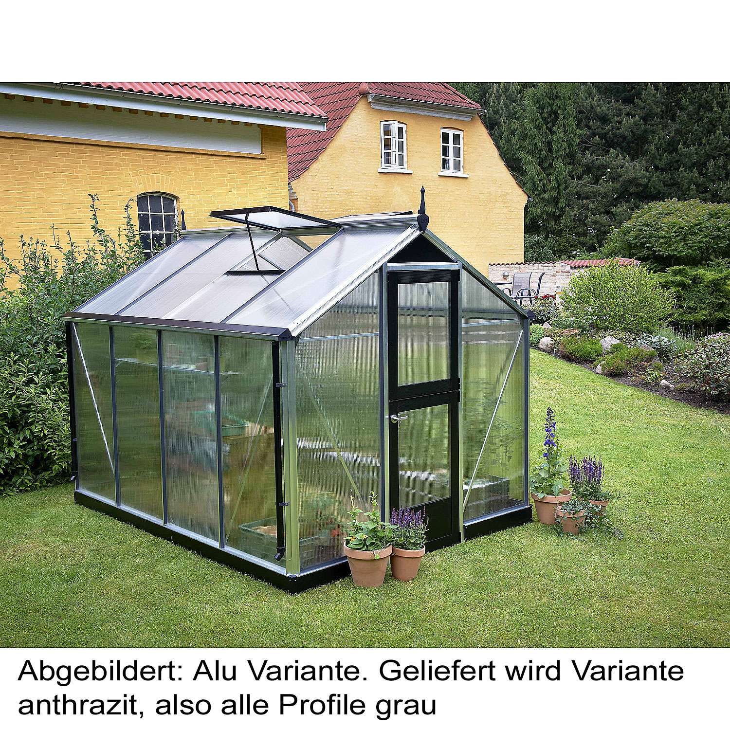 Juliana Gew�chshaus Compact Anthrazit 6,6 m� 10 mm Stegdoppelplatten