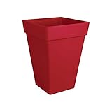 Elho Loft Urban Eckig Hoch 30 - Blumentopf - Cranberry Rot - Drau�en  - � 29.5 x H 41.5 cm