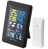 Bresser Meteo NBF Colour DCF mit Au�ensensor Funkwetterstation Schwarz 18,5 x 2,7 x 12 cm