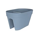 Elho Loft Urban Flower Bridge 50 - �bertopf - Vintage Blau - Drau�en & Balkon  - L 29 x W 52 x H 26 cm