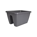 Elho Barcelona Flower Bridge 40 - �bertopf - Anthrazit - Drau�en & Balkon  - L 29.2 x W 39 x H 22 cm