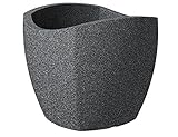 Scheurich Wave Globe Cubo, Pflanzgef�� aus Kunststoff, Schwarz-Granit, 50 cm Durchmesser, 44,4 cm hoch, 62 l Vol.
