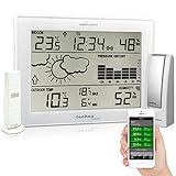 Mobile Alerts MA 10006 Set inklusive Wetterstation MA10410 (mit Alexa kopatibel) und Gateway, Daten�bertragung von Temperatur und Luftfeucht direkt aufdas Smartphone, wei�, 12,7 x 3 x 17,1 cm