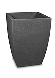 Floralo Pflanztopf Marino frostsicher, quadratisch, schwarz / granit, 45 xH61 cm