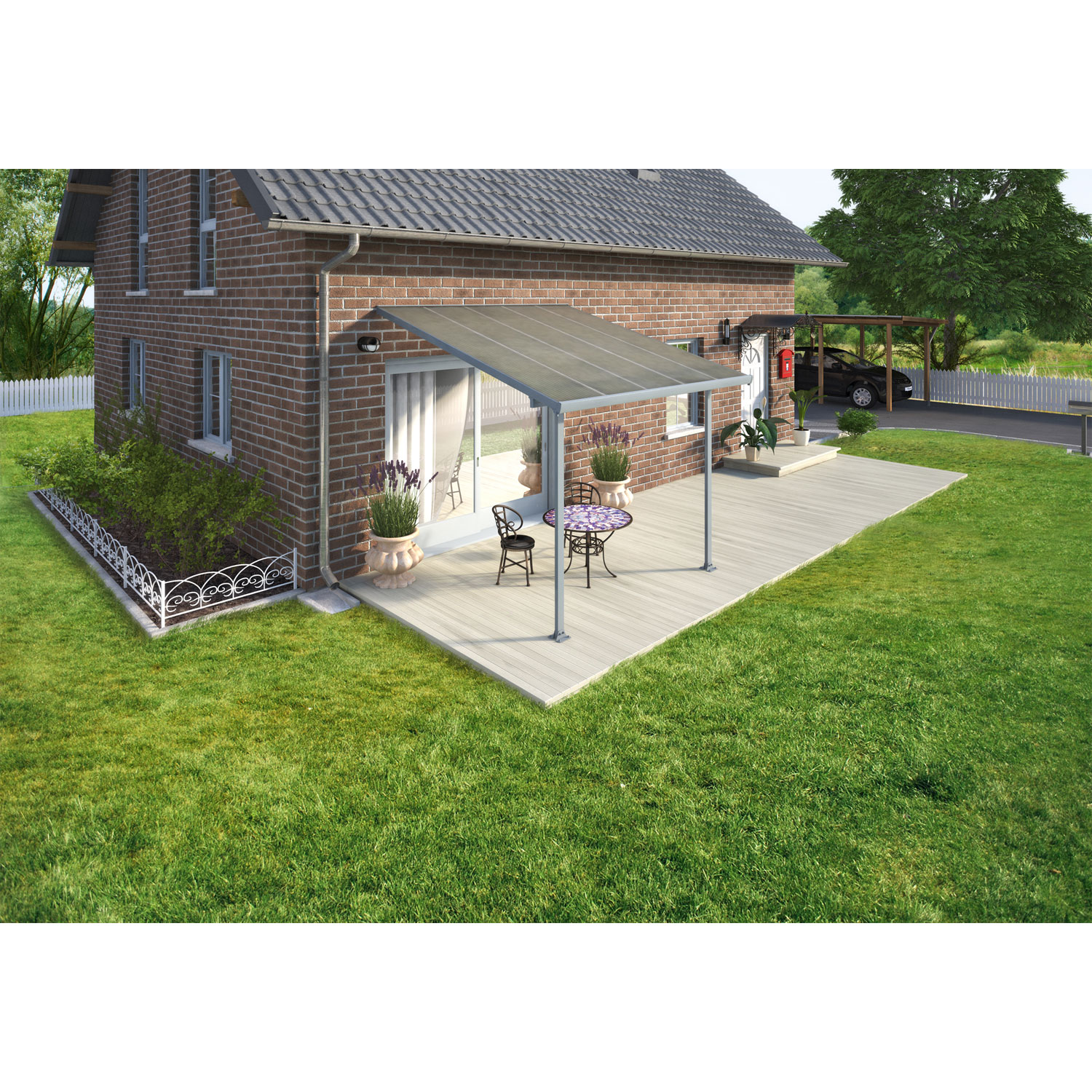 Terrassendach 295 x 305 Grau