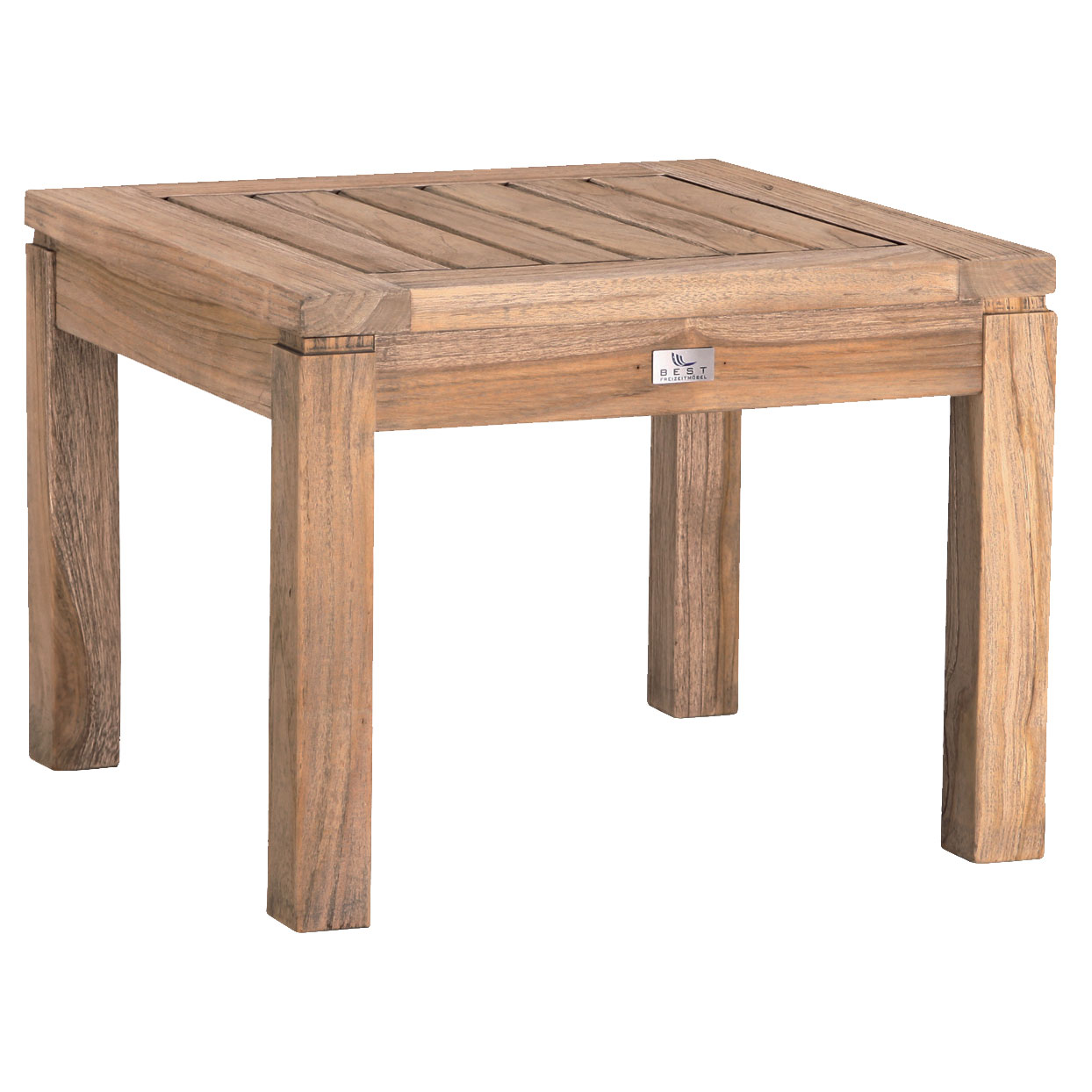 Best Moretti Teak-Hocker 50 x 50 cm grey-wash
