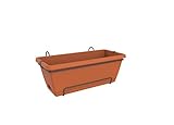 Elho Barcelona Xl Allin1 55 - �bertopf - Tonrot - Drau�en & Balkon  - L 32.2 x W 55 x H 22.7 cm