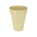 Elho Planztopf Loft Urban Round High, Durchmesser 35 x 46 cm, kreide gelb